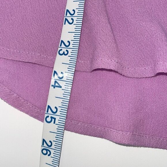 Easel Women’s Button Up Rayon Shirt Top 3/4 Sleeve Cuffed Pocket Purple Size Med - Picture 9 of 9